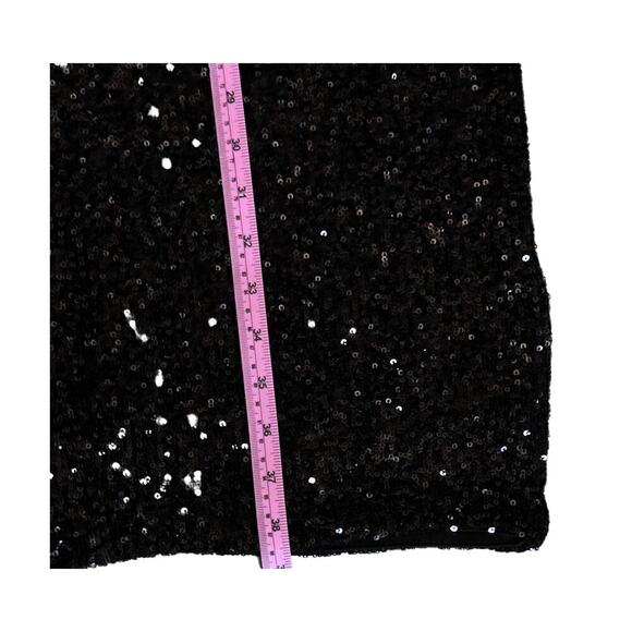 Joie Women's Sequin Puff Sleeve Back Zip Size Large Black Cocktail Evening Dress - Picture 9 of 11